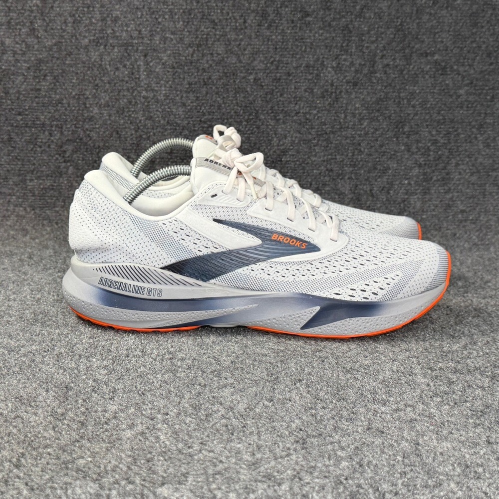Brooks Adrenaline GTS 24 Running Shoes Men's 12 White Peacoat Alloy Athletic Run